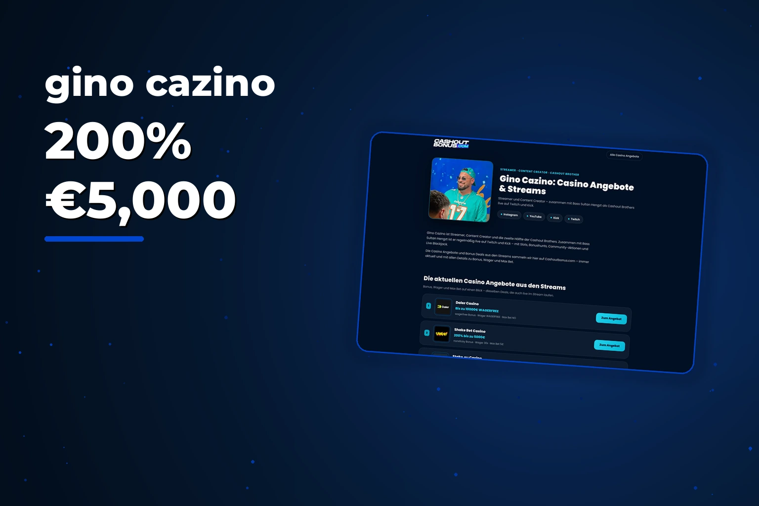 Gino Cazino Deutschland: Online Casino, Sportwetten und Live Spiele