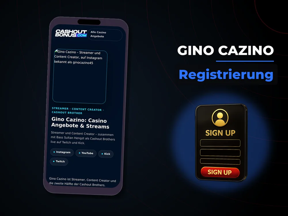 gino cazino - Registrierung
